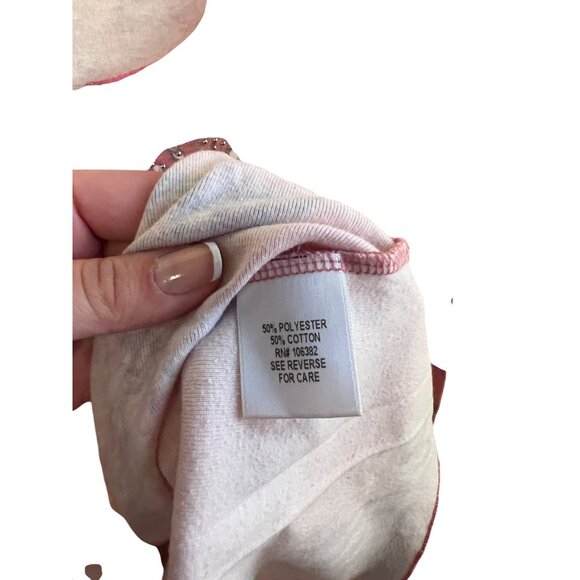 Xcit U.S.A. Floral Long Sleeve Pink Top Rhinestones Women's Size M Y2K - Picture 5 of 6